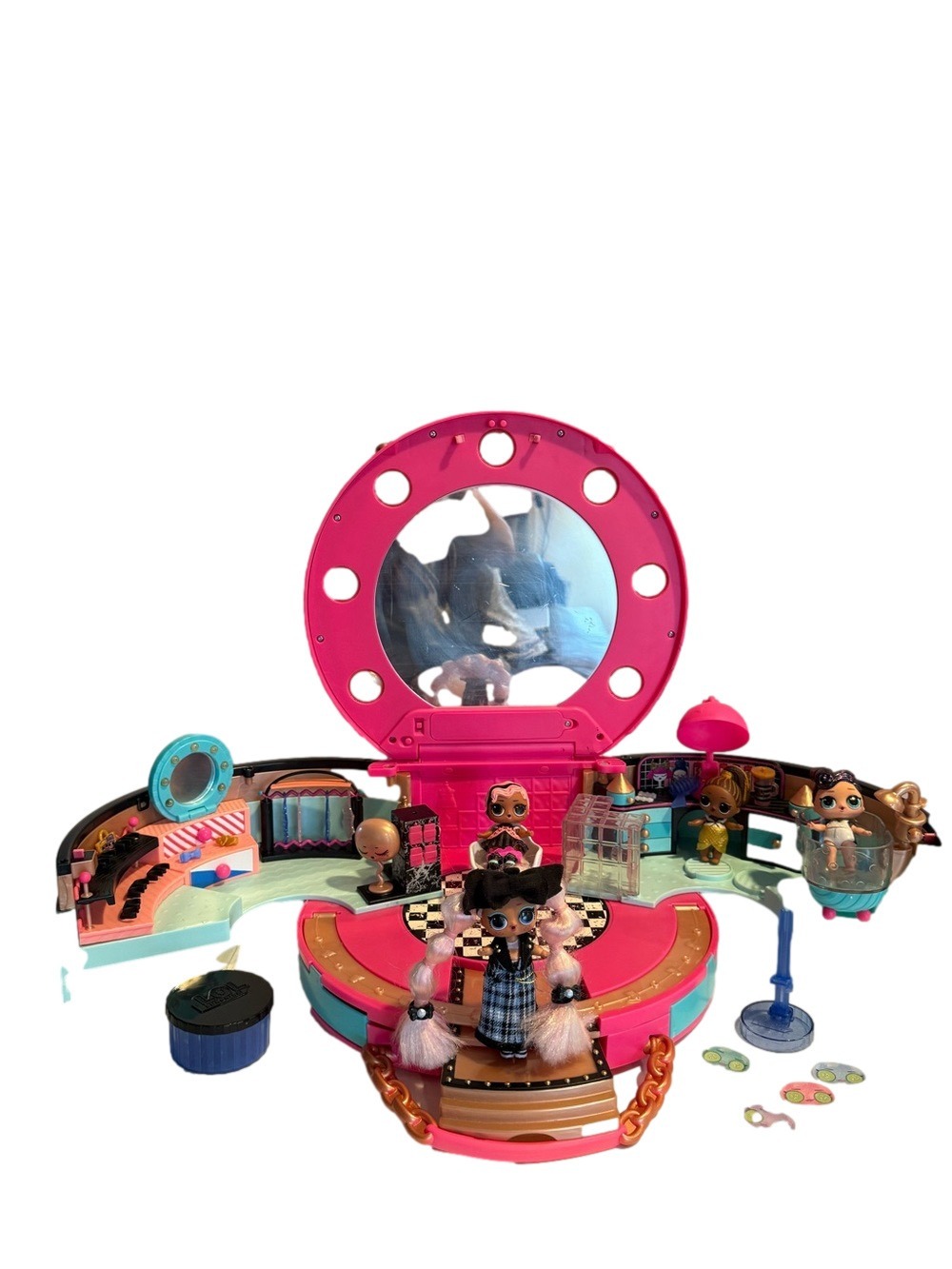 LOL Salon Toy OMG Dolls Playset Kids Girl Toys Runway Mirror Lights Up Dolls Inc